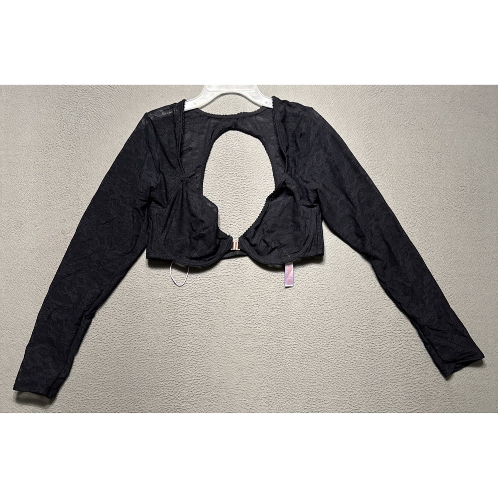 Savage X Fenty Lace Deux Long Sleeve Bra Top XL Whimsigoth Fairy Lingerie Witchy